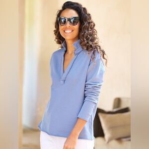 Frank & Eileen Patrick Popover Henley top in light blue size small